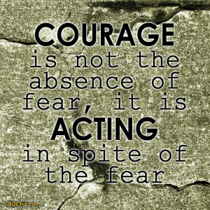 "Courage is not the absence of fear, it is acting in spite of the fear." - BizChix.com